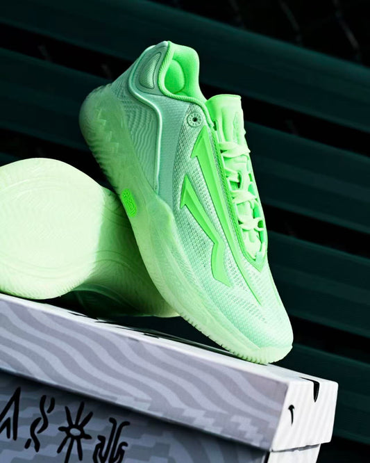 ANTA KAI 2 SPEED Awake カイリー・アービング バスケットボールシューズ ネオングリーン 側面