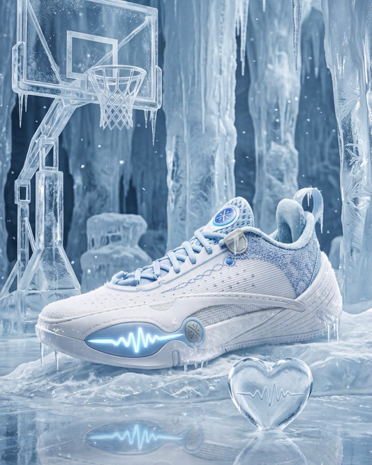 LI-NING Wade All City 14 Cold Blood ホワイト アイスブルー バスケットボールシューズ サイドビュー