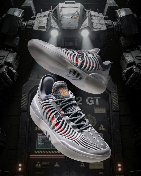 361° JOKER 2 GT G-015 ニコラ・ヨキッチ バスケットボールシューズ シルバーグレー ブラック レッド 側面