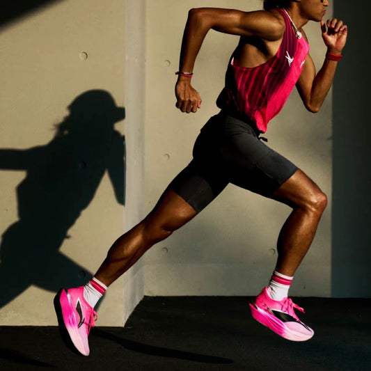 リーニン 飛電6 FEIDIAN 6 ELITE Pink 着用 ホットピンク ブラック マラソン ランニング