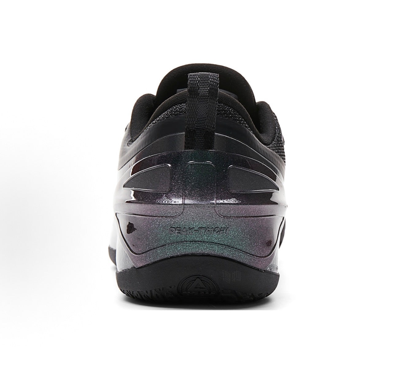 PEAK Taichi General Monk Triple Black 真空メッキTPUヒール 後ろビュー 接写