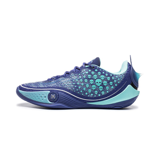 LI-NING Wade 808 6 Ultra「Fear」ネイビー×ミント ドクロ柄 側面ペア