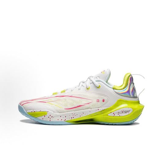 リーニン LI-NING SPEED 11「ホワイト/ネオンイエロー」スピード11 バッシュ 内側