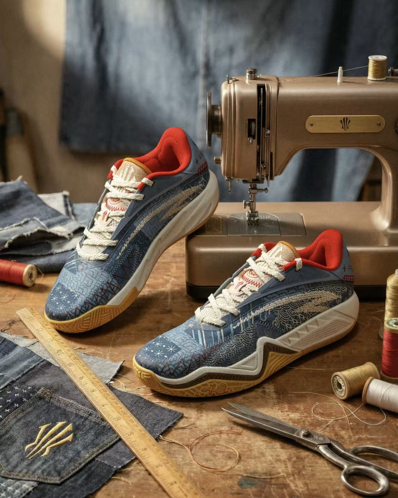 ANTA KAI 3 Patchwork ブルーメッシュ パッチワークステッチ ディテール