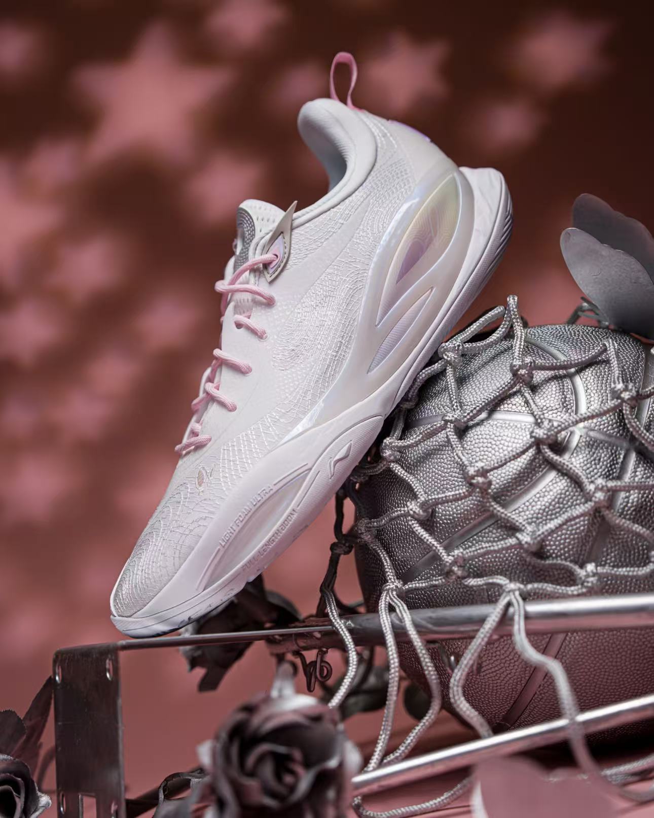 シューズ(男性用) LiNing DLO 2 'Pisces' Li-Ning wade DLo 2「魚座」バッシュ ホワイト ピンク | フルレングス
