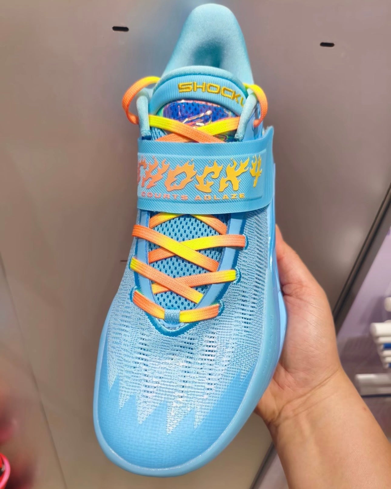 ANTA Shock Wave 7 Pro Sky Blue メッシュアッパー スカイブルー 接写