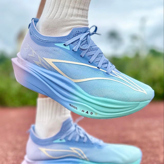 リーニン 飛電6 FEIDIAN 6 ELITE Blue Purple 着用 スカイブルー ラベンダー マラソン ランニング