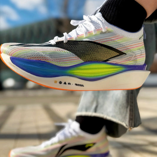 リーニン 飛電6 FEIDIAN 6 ELITE White Blue Green 着用 ホワイト マルチカラー マラソン ランニング