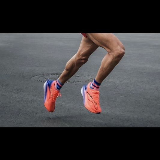 リーニン 飛電6 FEIDIAN 6 ELITE Orange Purple 着用 オレンジ パープル マラソン ランニング