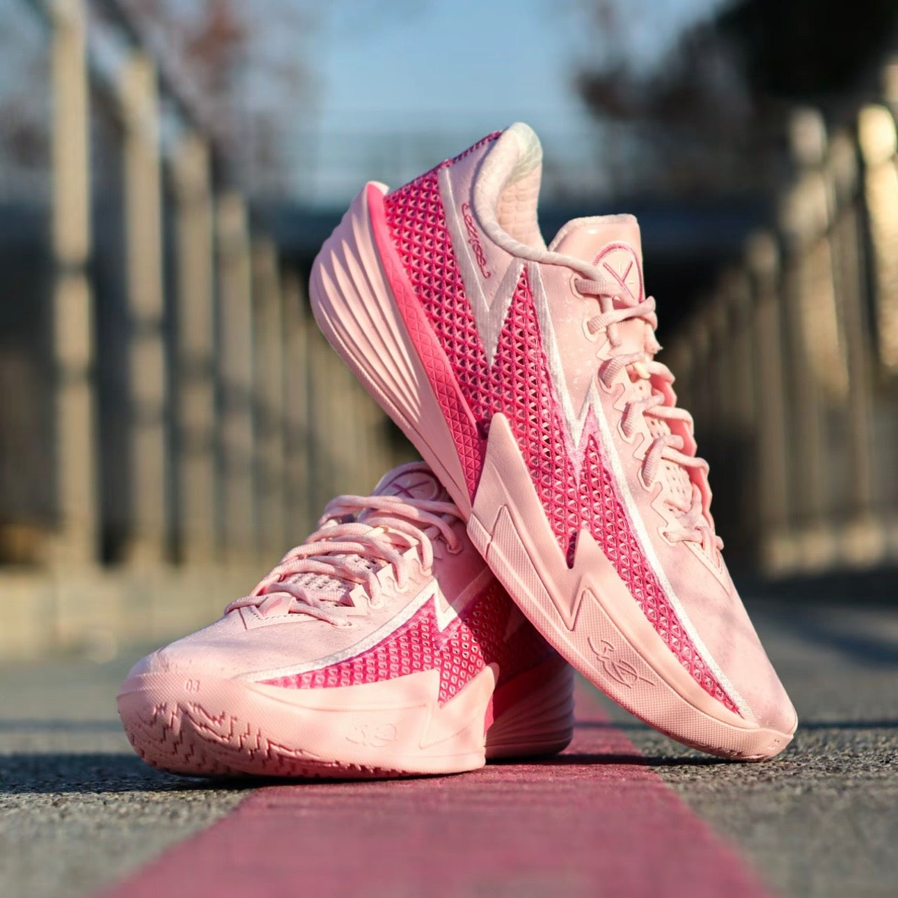 Wade Flash 2 桜 スワロフスキー クリスタル アッパー ピンク 接写