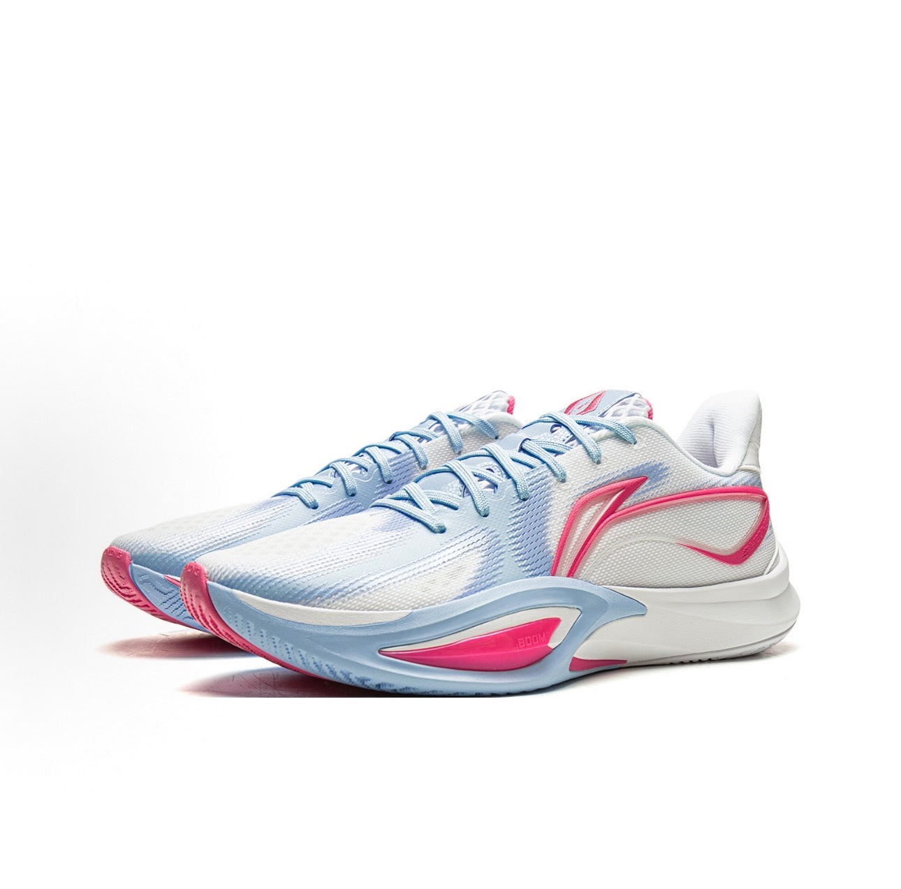 Li-Ning Shining 3 Light Red Blue ホワイト×ライトブルー×ピンク 側面
