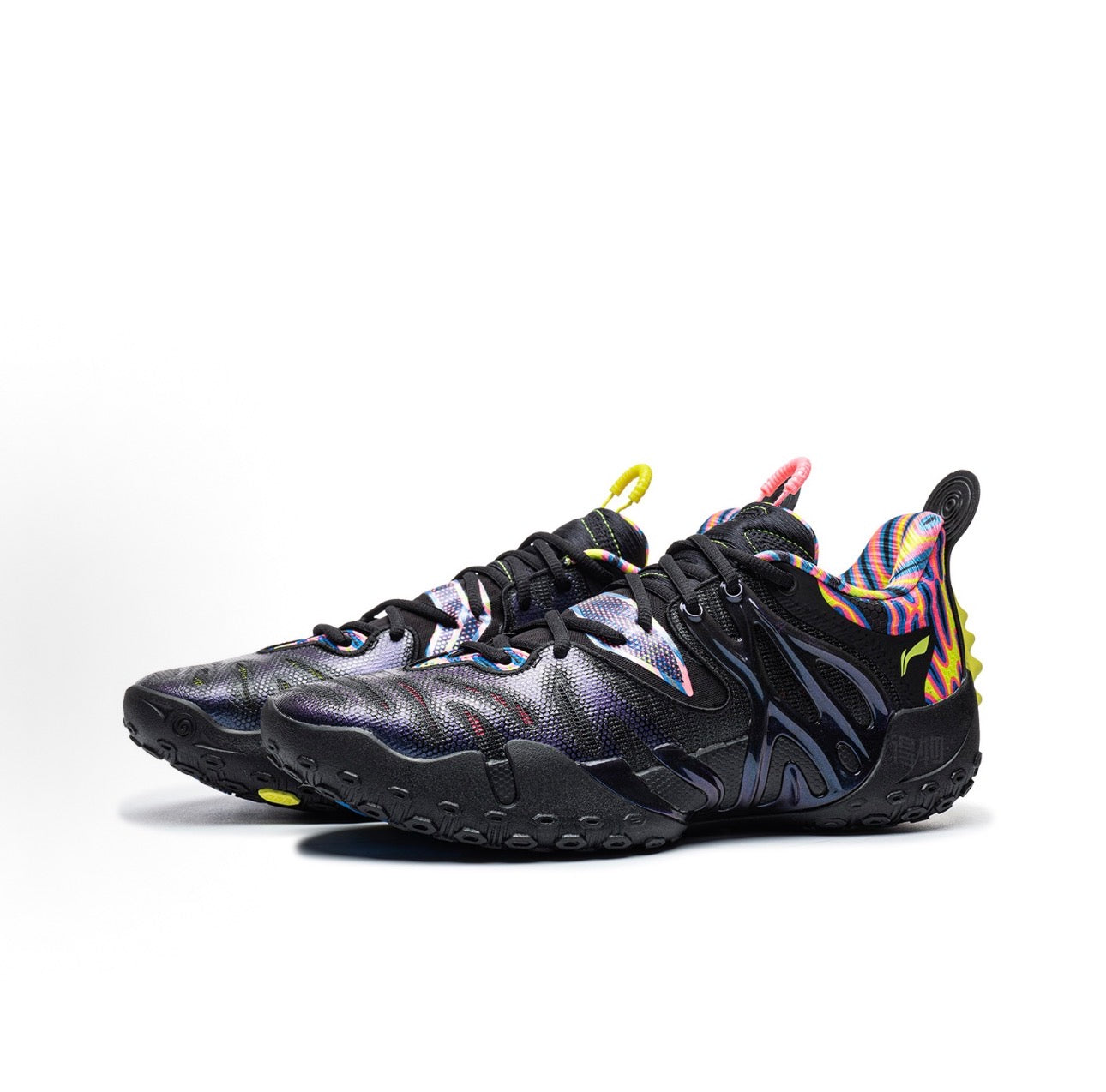 Li-Ning BadFive 6 Refining ブラック 彩色グラフィック 両足