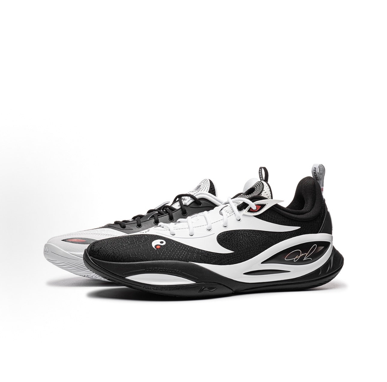 Li-Ning DLo 2 陰陽 左右非対称配色 ブラック ホワイト 側面