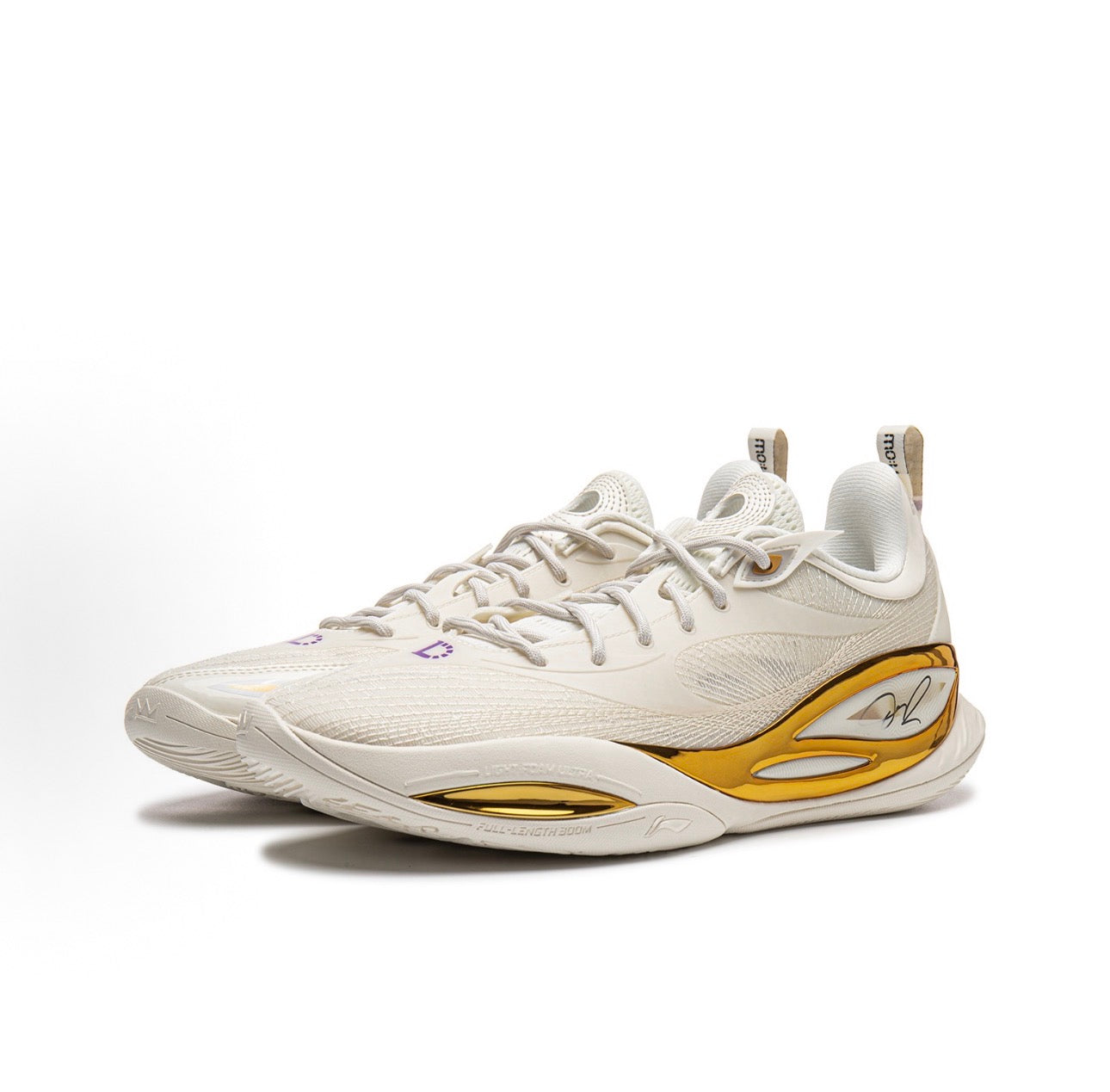 Li-Ning DLo 2 白金 クリームホワイト ゴールド 側面