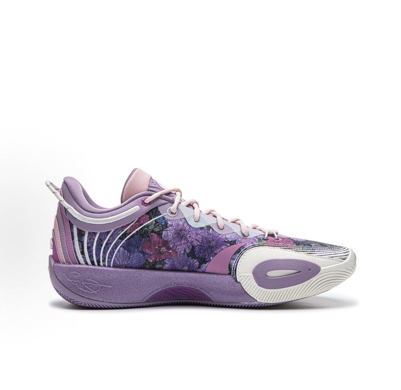 Li-Ning Wade All City 14 ENCORE Flower 斜め後方 ヒール ラベンダー ピンク
