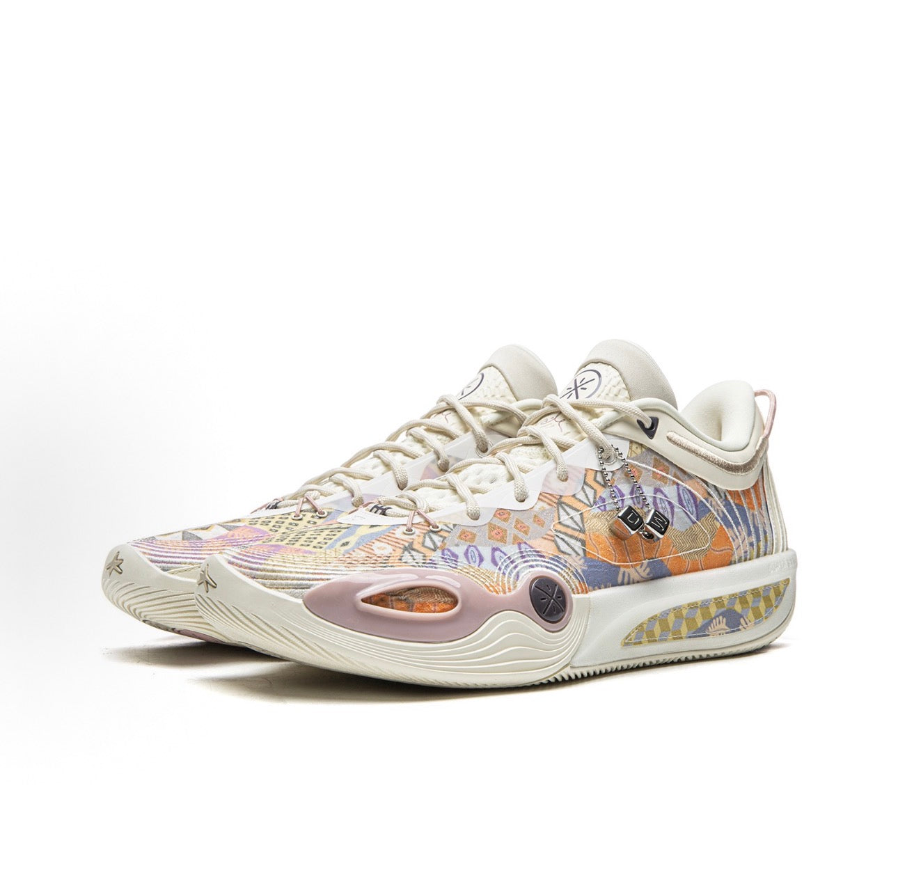 Li-Ning Wade All City 14 ENCORE Origin クリームホワイト 花柄 斜め前方
