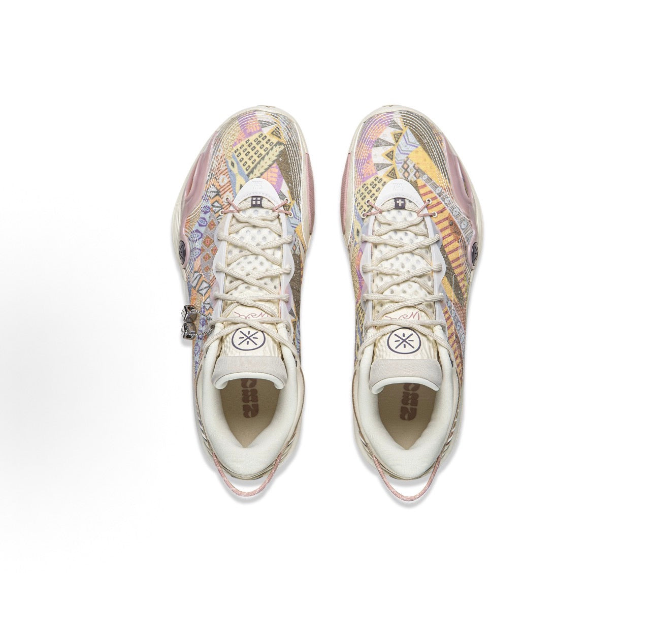 Li-Ning Wade All City 14 ENCORE Origin 上面 トップビュー 花柄 ホワイト
