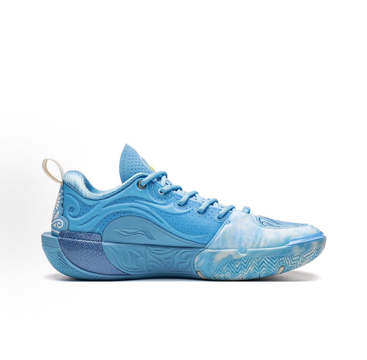 Li-Ning Way of Wade 12 Skyline 斜め後方 ヒール ブルー イエロー
