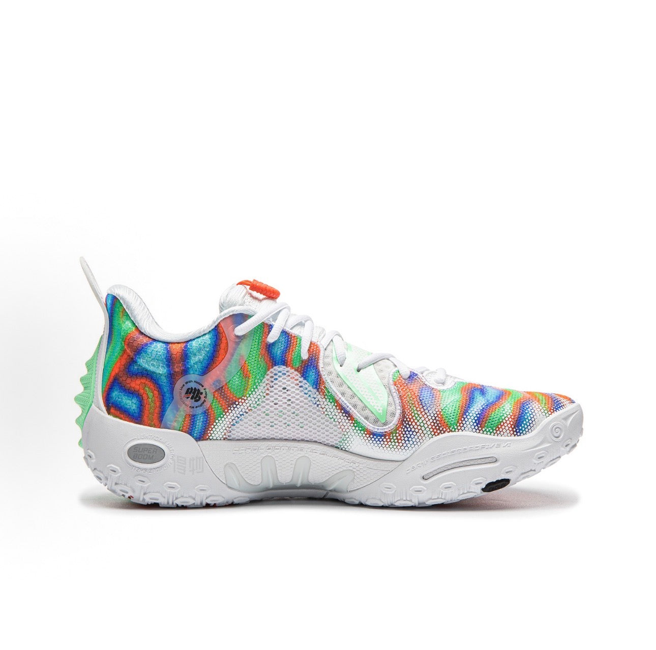 Li-Ning BadFive 6 Rainbow 斜め後方 ヒール レインボーグラフィティ
