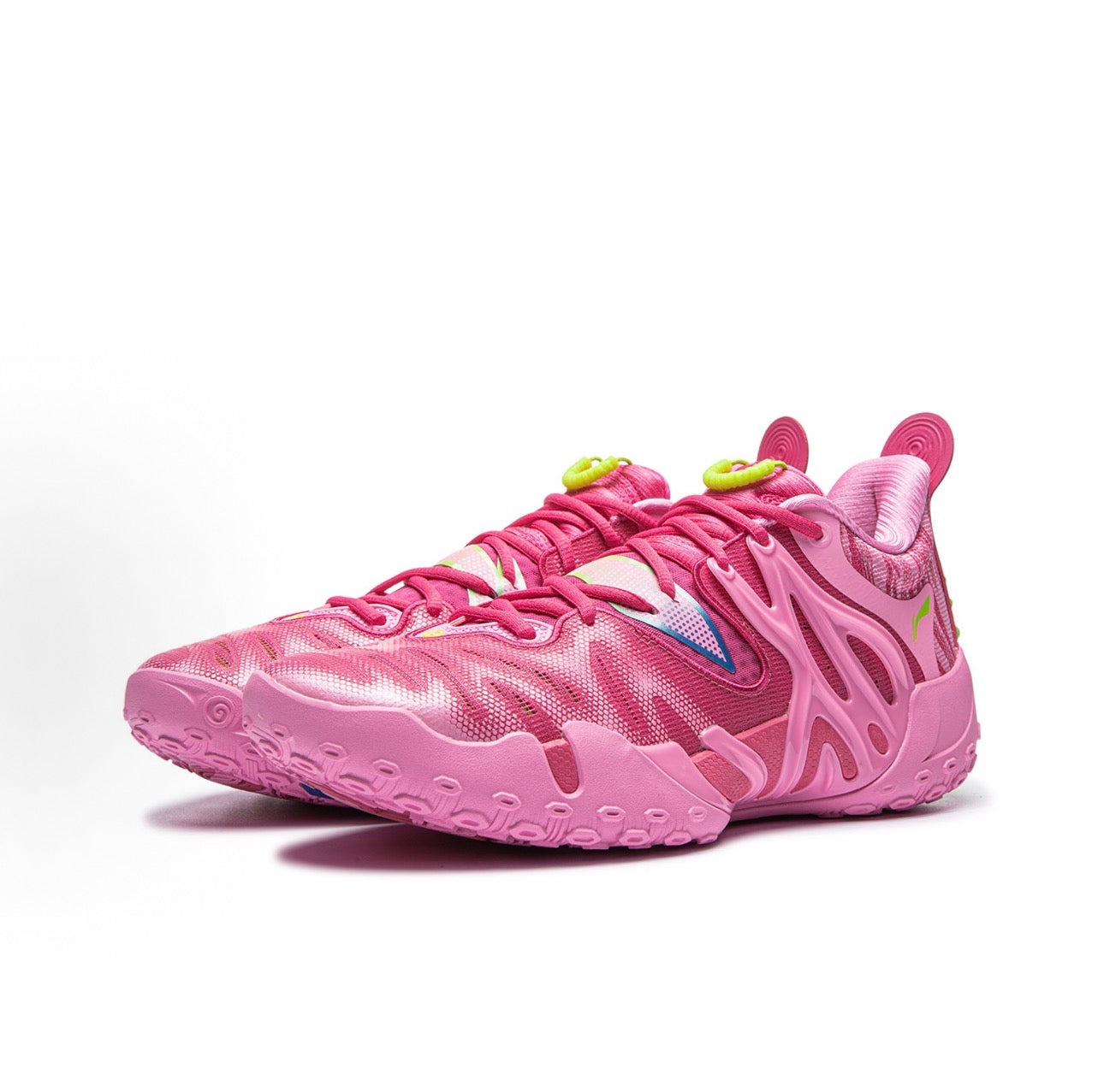Li-Ning BadFive 6 Pink ピンク グリーンアクセント 斜め前方
