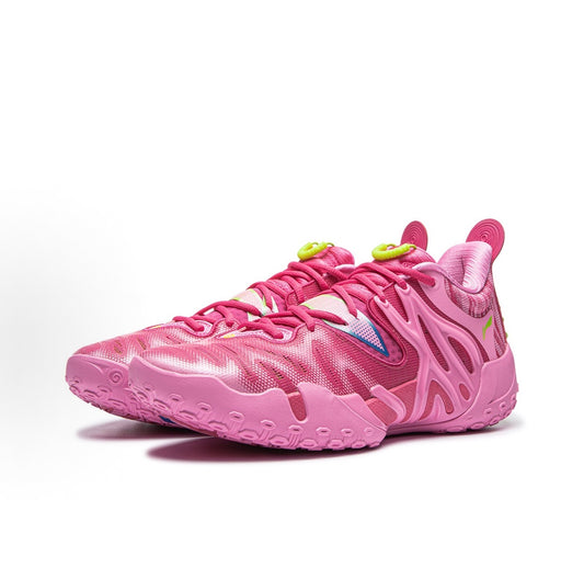 Li-Ning BadFive 6 Pink ピンク グリーンアクセント 斜め前方
