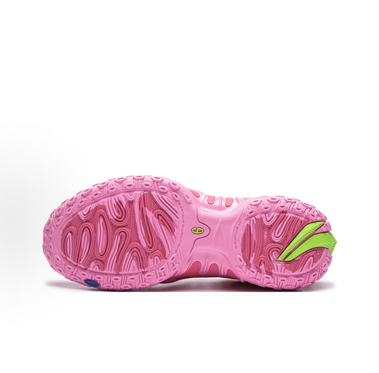 Li-Ning BadFive 6 Pink アウトソール DBR耐摩耗ラバー ピンク 底面
