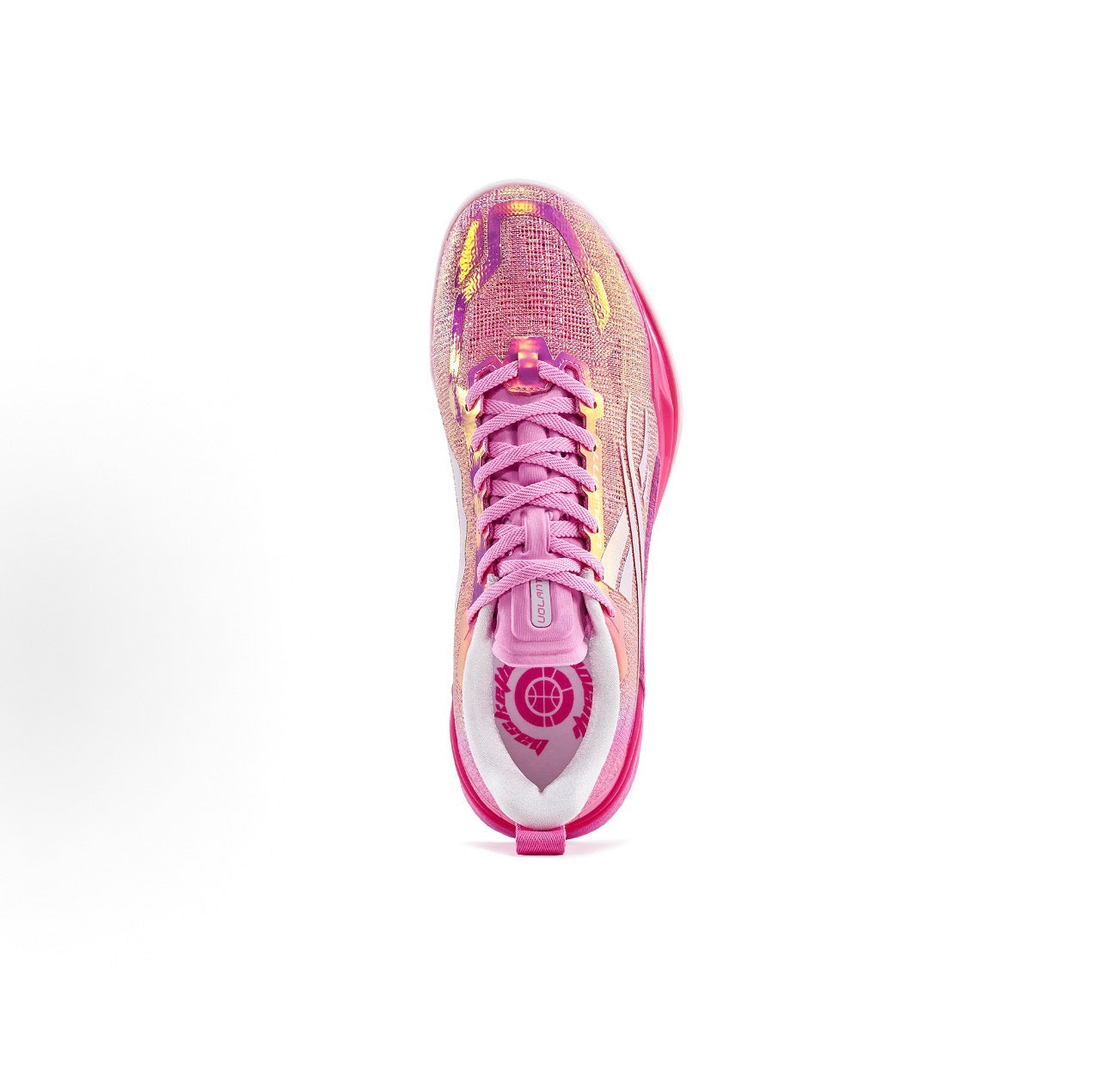 Volanti 911 ROCKET Air Pink トップビュー 翅脈電鍍絞綜アッパー 3段階編組 軽量透気

