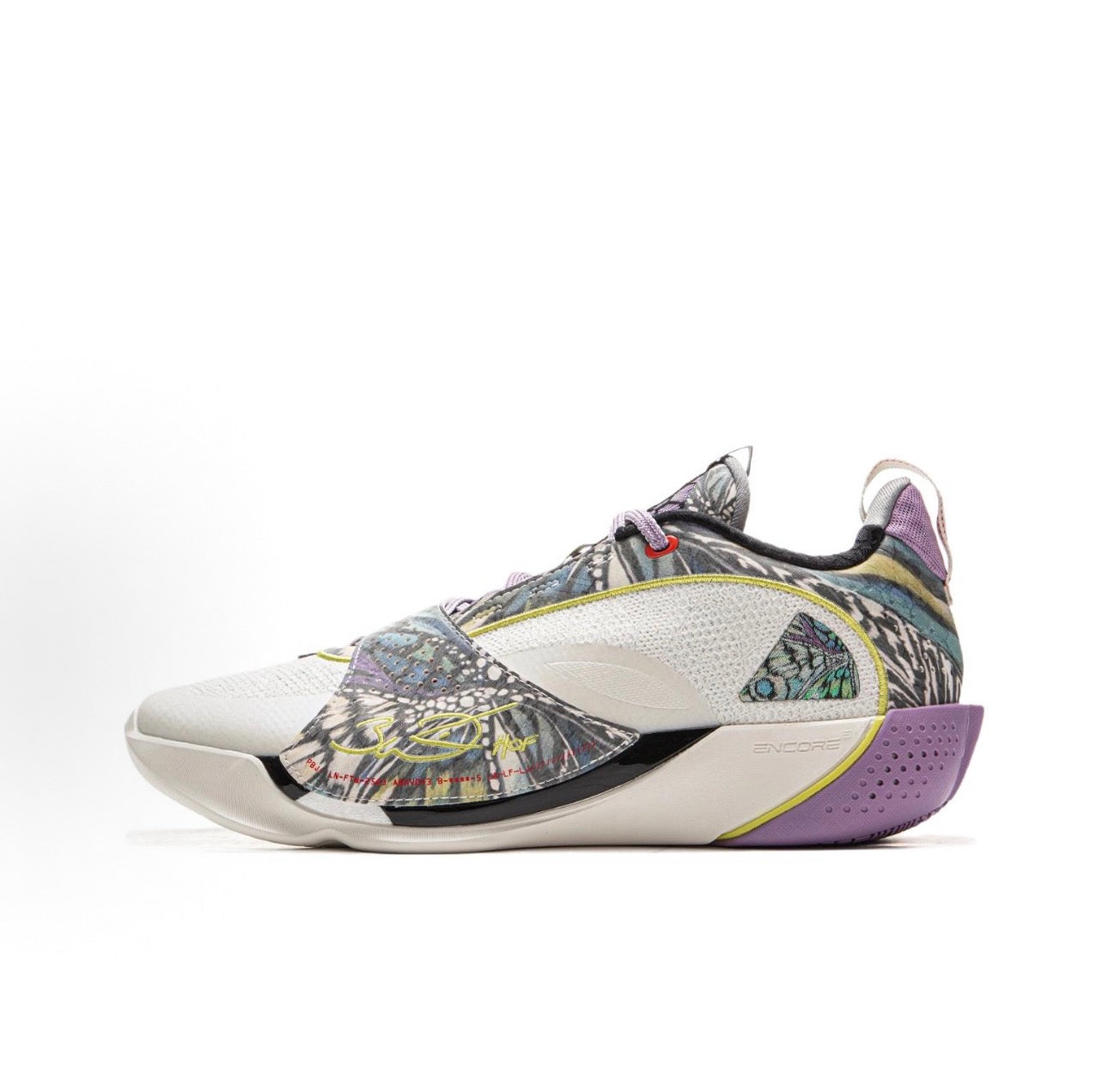 Li-Ning Wade All City 13 Encore 蝶 側面 蝶の翅パターン パープル
