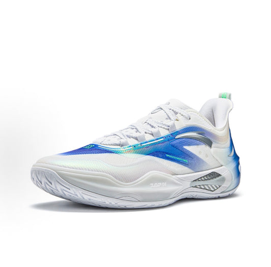 ANTA ZAP 4 White/Blue ホワイト×ブルー 斜め前方片足