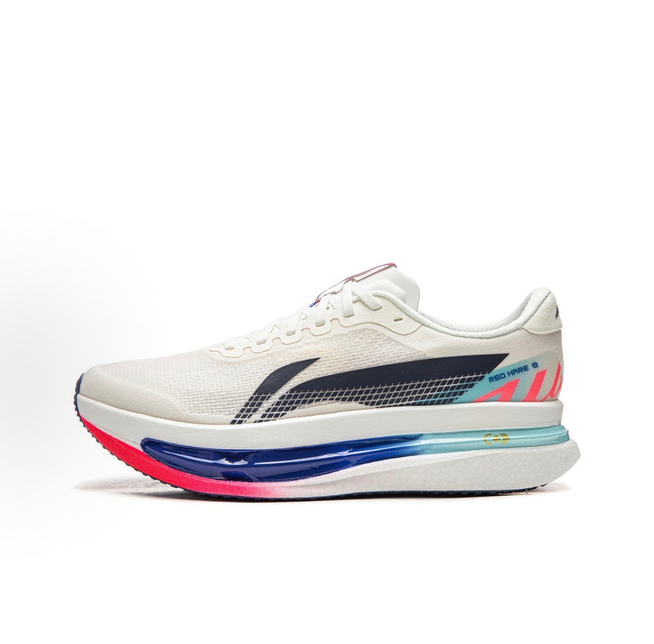 Li-Ning Red Hare 9 Ultra ホワイト 側面 46mm厚底ミッドソール