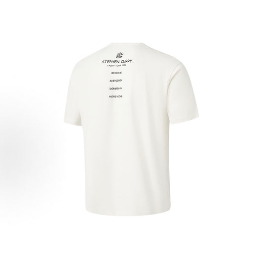 LI-NING カリー チャイナツアー Tシャツ HONGKONG ホワイト 背面
