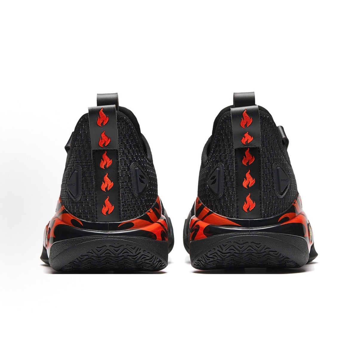 ANTA Shock Wave 5 Pro Flame 黒赤 背面ヒール