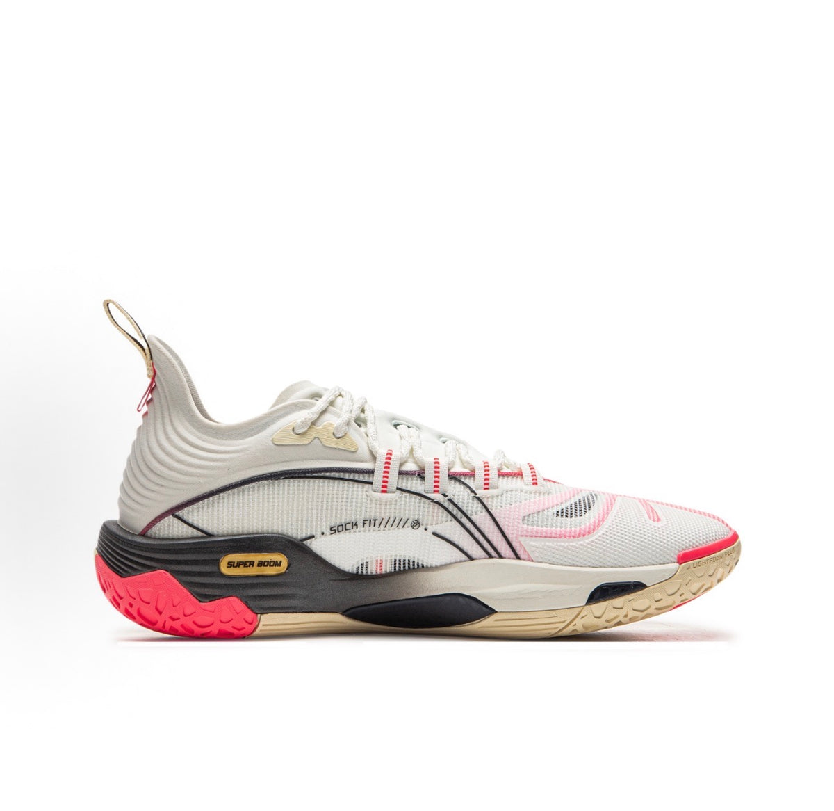 LI-NING BADFIVE Dominator 1 Super White/Pink 白 内側面