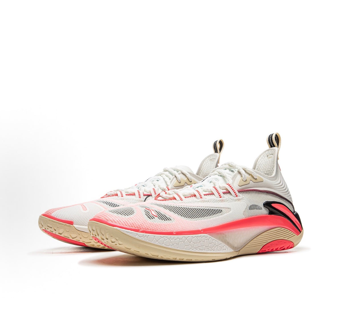 LI-NING BADFIVE Dominator 1 Super White/Pink ホワイト ピンク 斜め前方