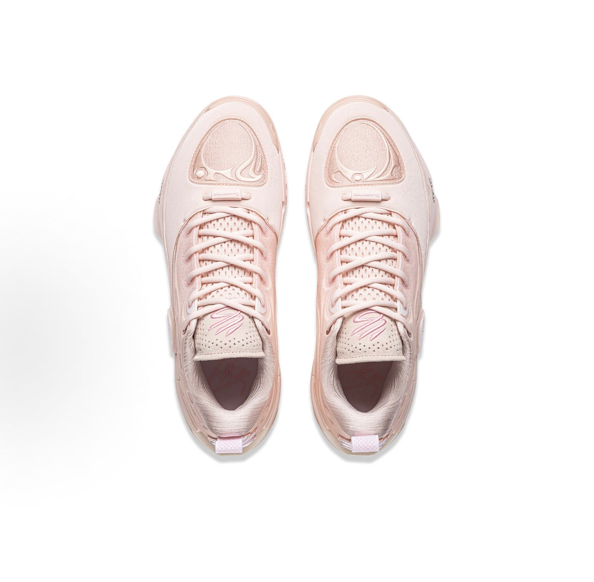 LI-NING Way of Wade 12 Blossom Curry PE シュータンのロゴ 上から見たペア
