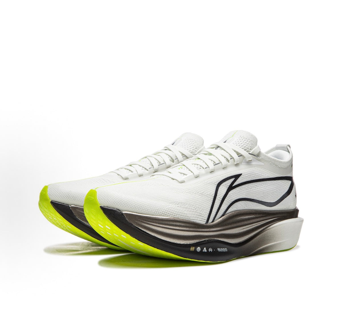 リーニン 飛電6 ELITE White Grey Yellow ホワイト イエロー 斜め前方
