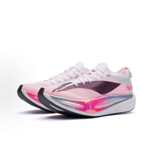 Li-Ning Feidian 7 ELITE AOA ホワイト ピンク 斜め前方ペア