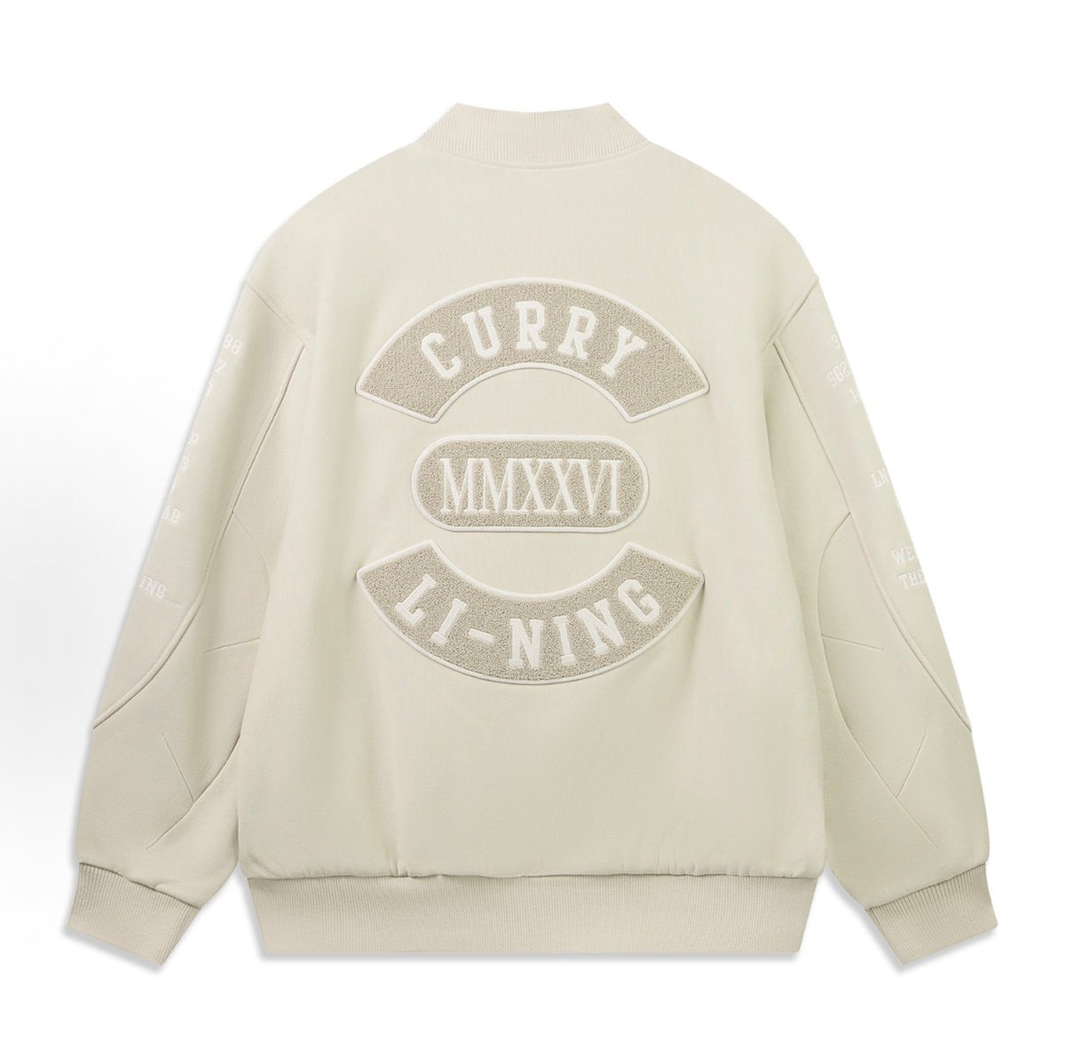 リーニン カリー ジャケット「ベージュ」背面 CURRY MMXXVI LI-NING パッチ
