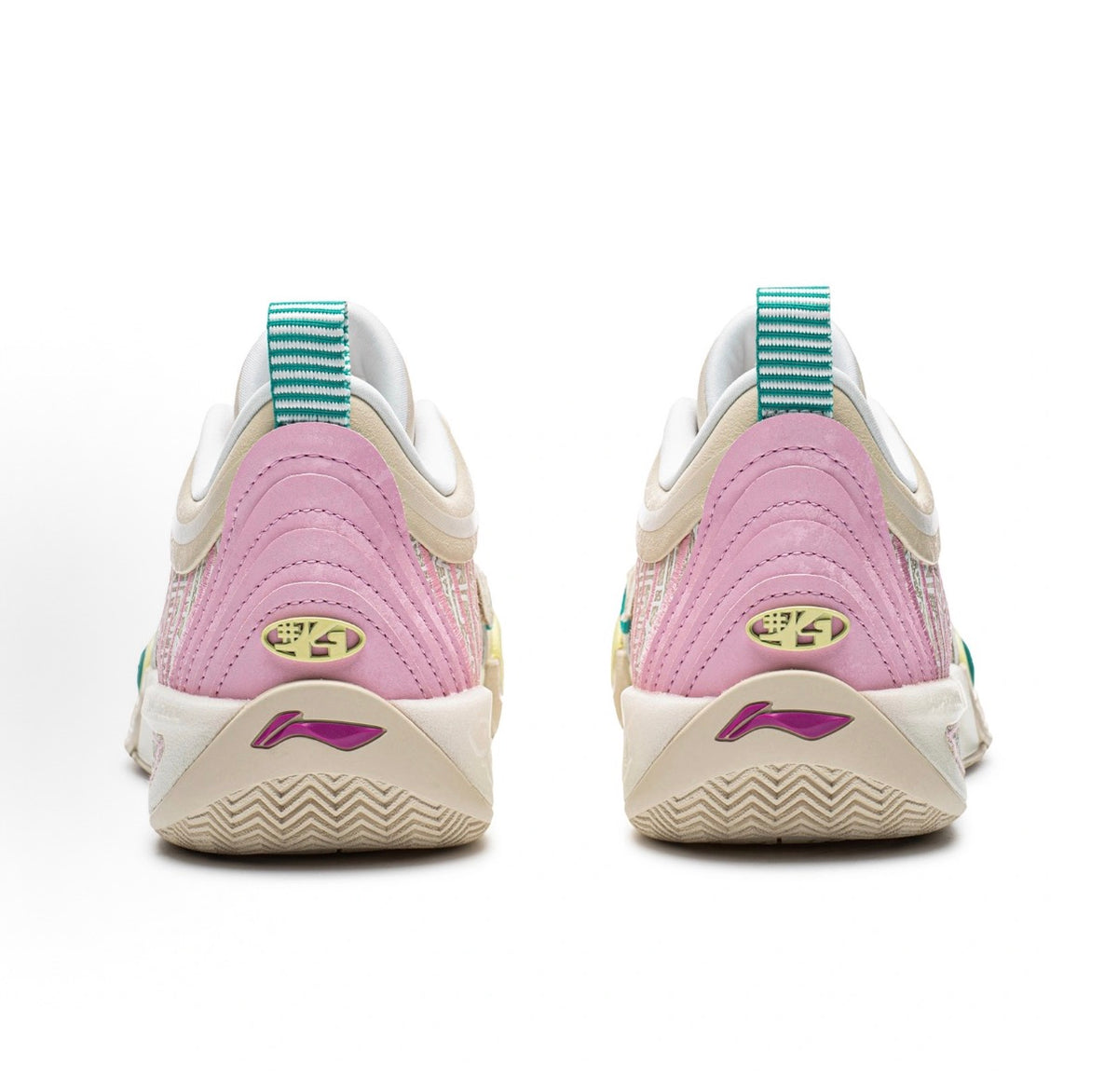 リーニン Wade All City 14 ENCORE「サンドグレー/ピンク」背面ヒールペア