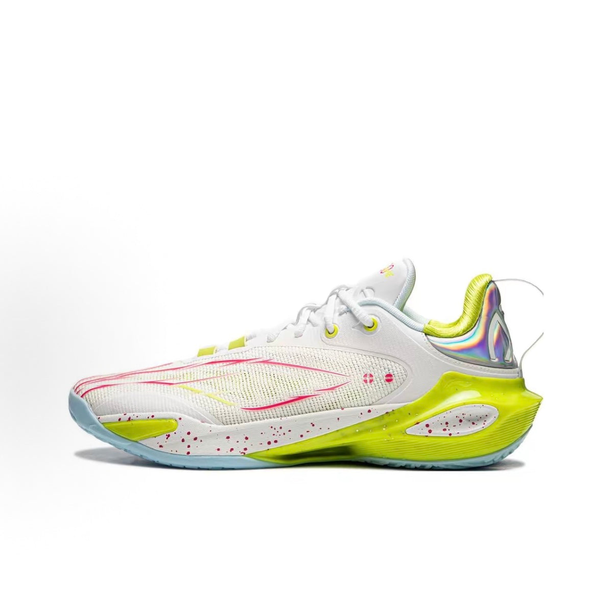 リーニン LI-NING SPEED 11「ホワイト/ネオンイエロー」スピード11 バッシュ 内側