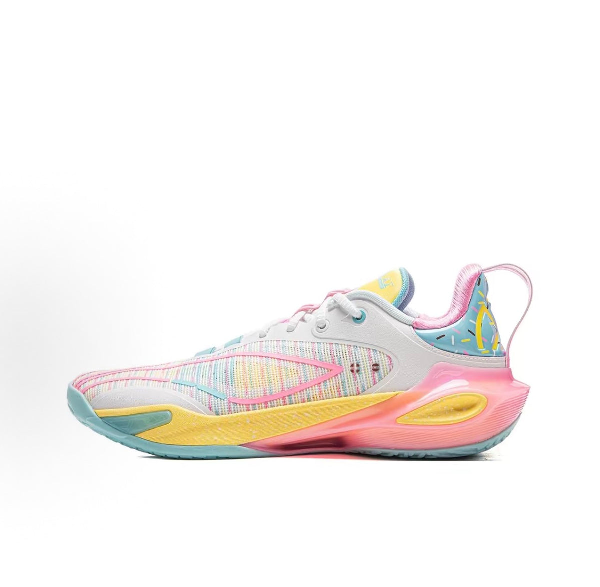 リーニン LI-NING SPEED 11「ホワイト/ピンク/ブルー」スピード11 バッシュ 内側