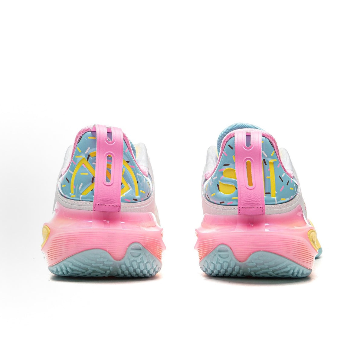 リーニン LI-NING SPEED 11「ホワイト/ピンク/ブルー」スピード11 バッシュ ヒール 背面 ペア