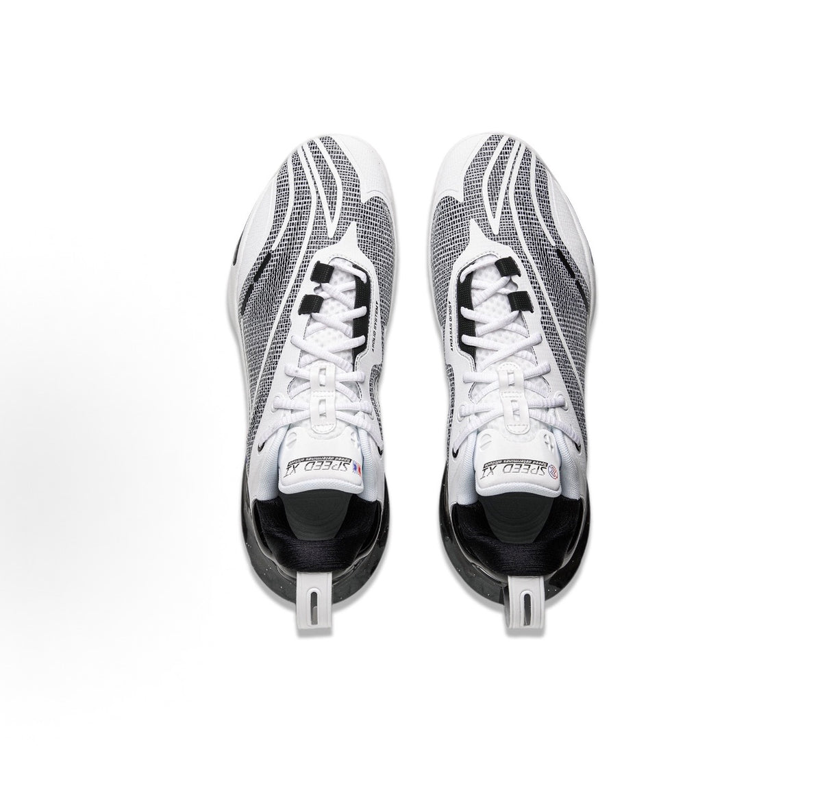 リーニン LI-NING SPEED 11「ホワイト/ブラック」スピード11 バッシュ 上面 ペア