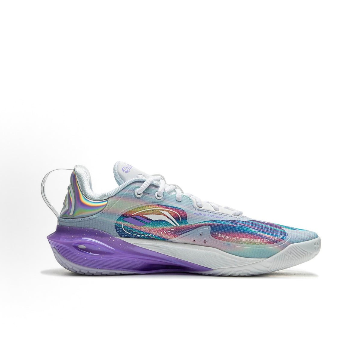 リーニン LI-NING SPEED 11「ブルー/パープル」スピード11 バッシュ 側面 別アングル