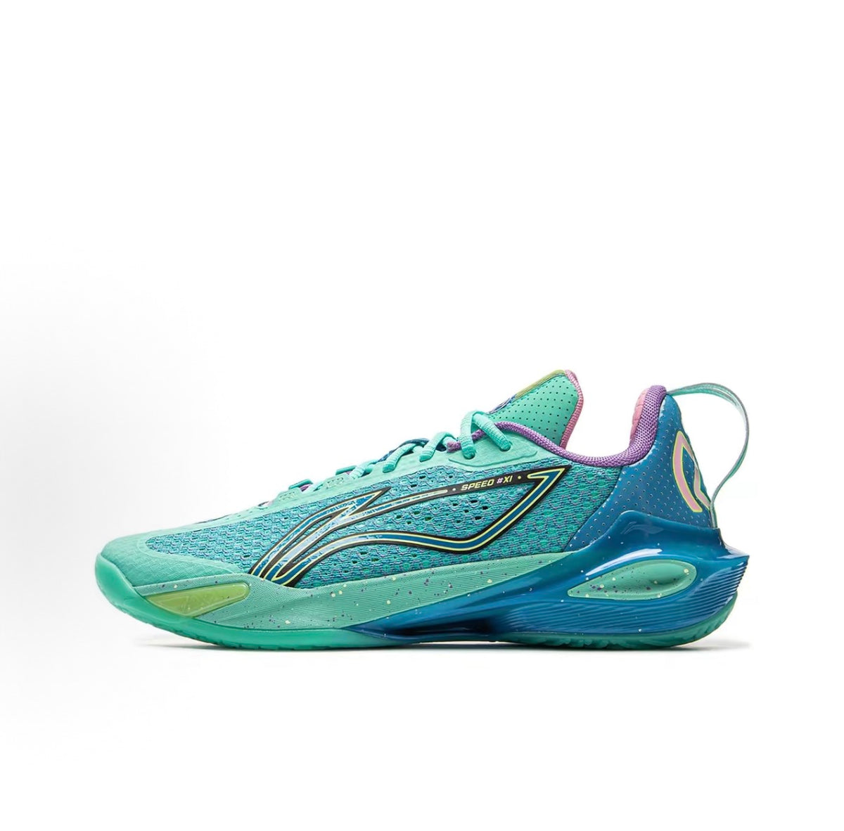 リーニン LI-NING SPEED 11「グリーン/ブルー」スピード11 バッシュ 内側