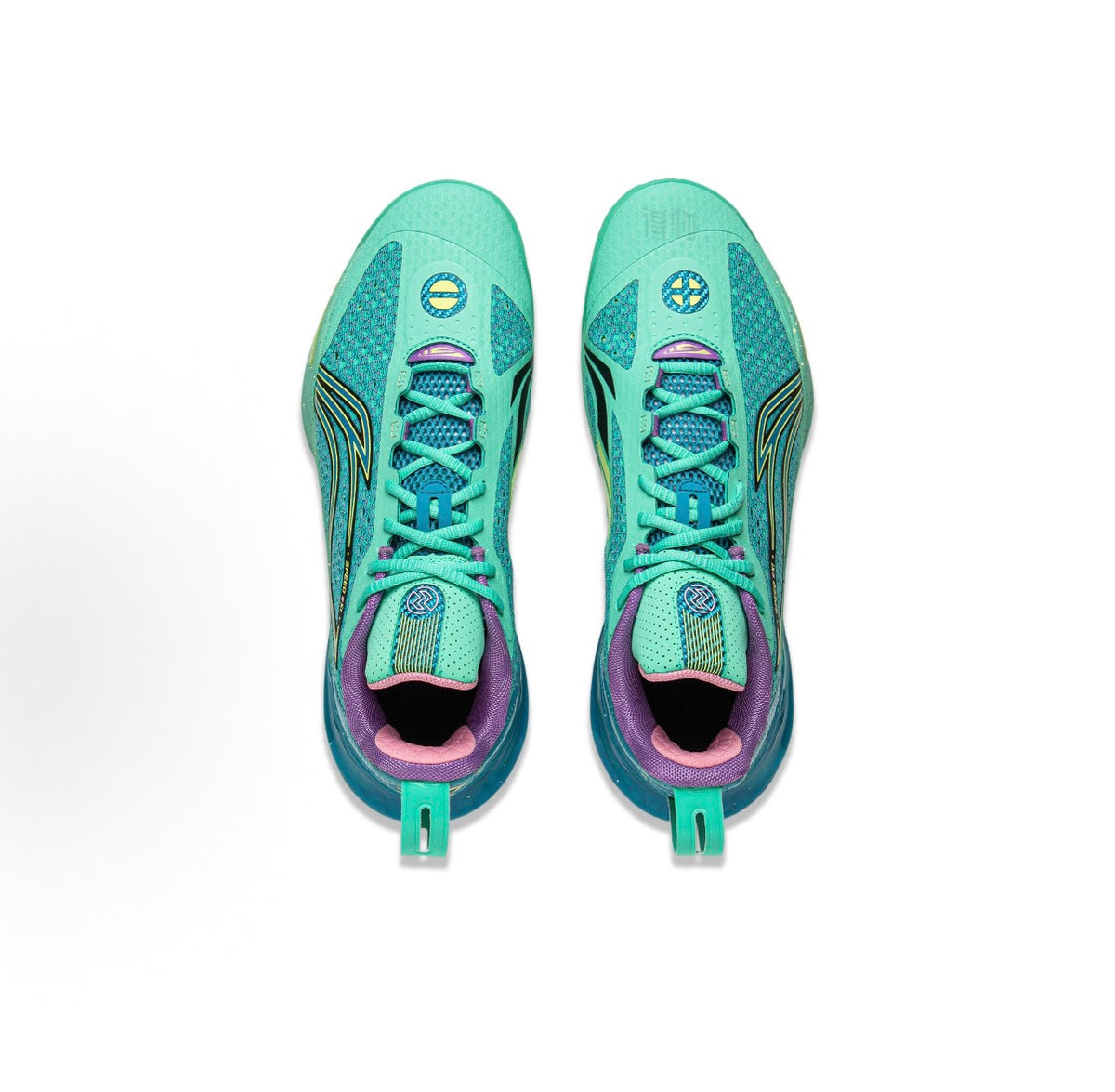 リーニン LI-NING SPEED 11「グリーン/ブルー」スピード11 バッシュ 上面 ペア