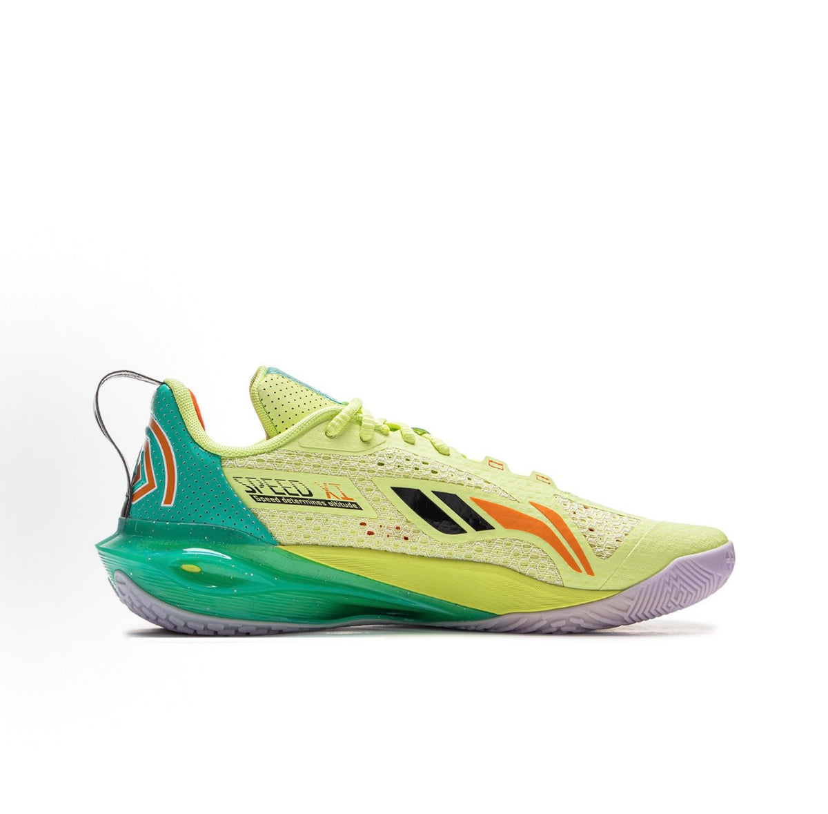 リーニン LI-NING SPEED 11「ライムイエロー/グリーン」スピード11 バッシュ 内側