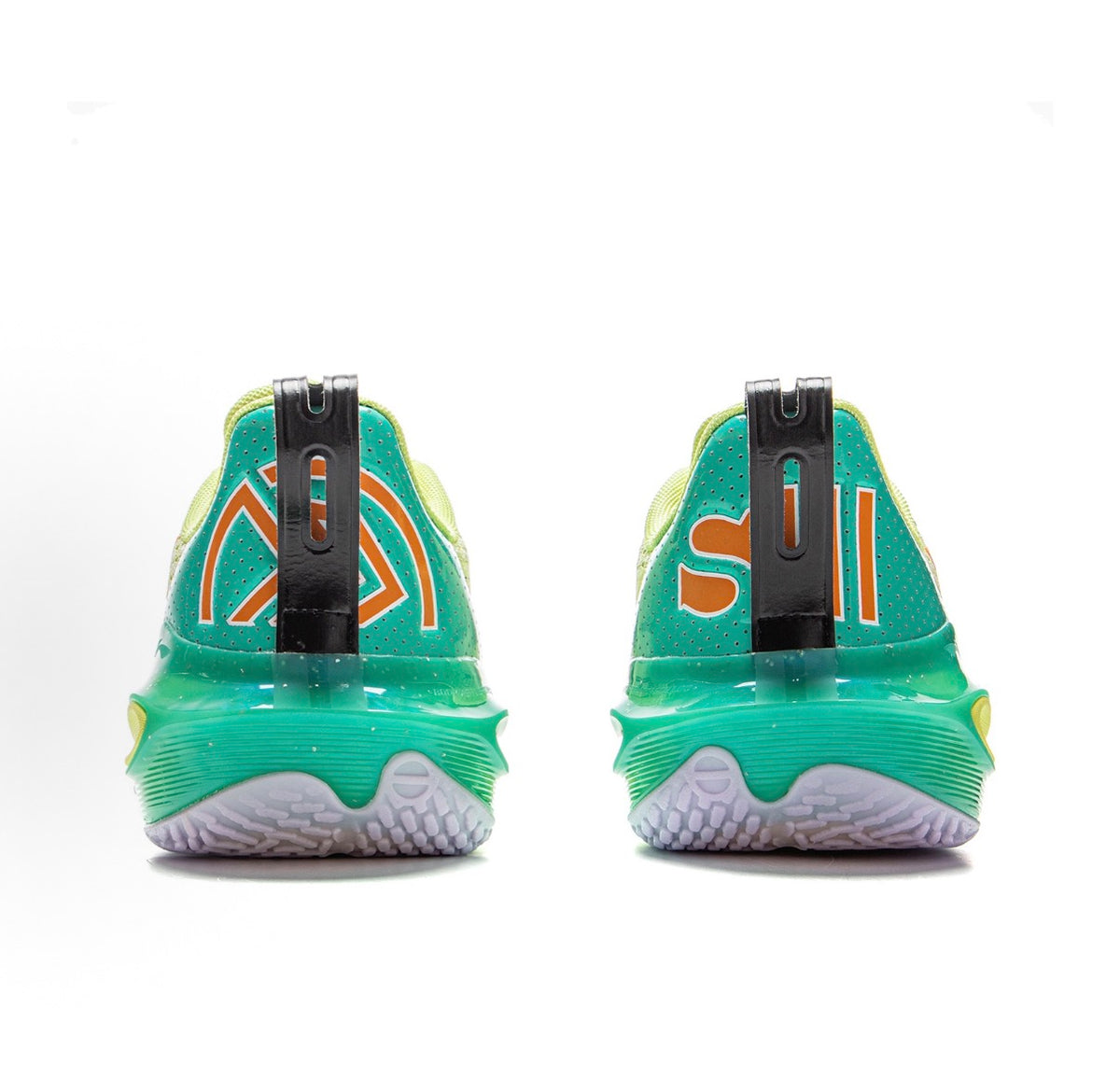 リーニン LI-NING SPEED 11「ライムイエロー/グリーン」スピード11 バッシュ ヒール 背面 ペア