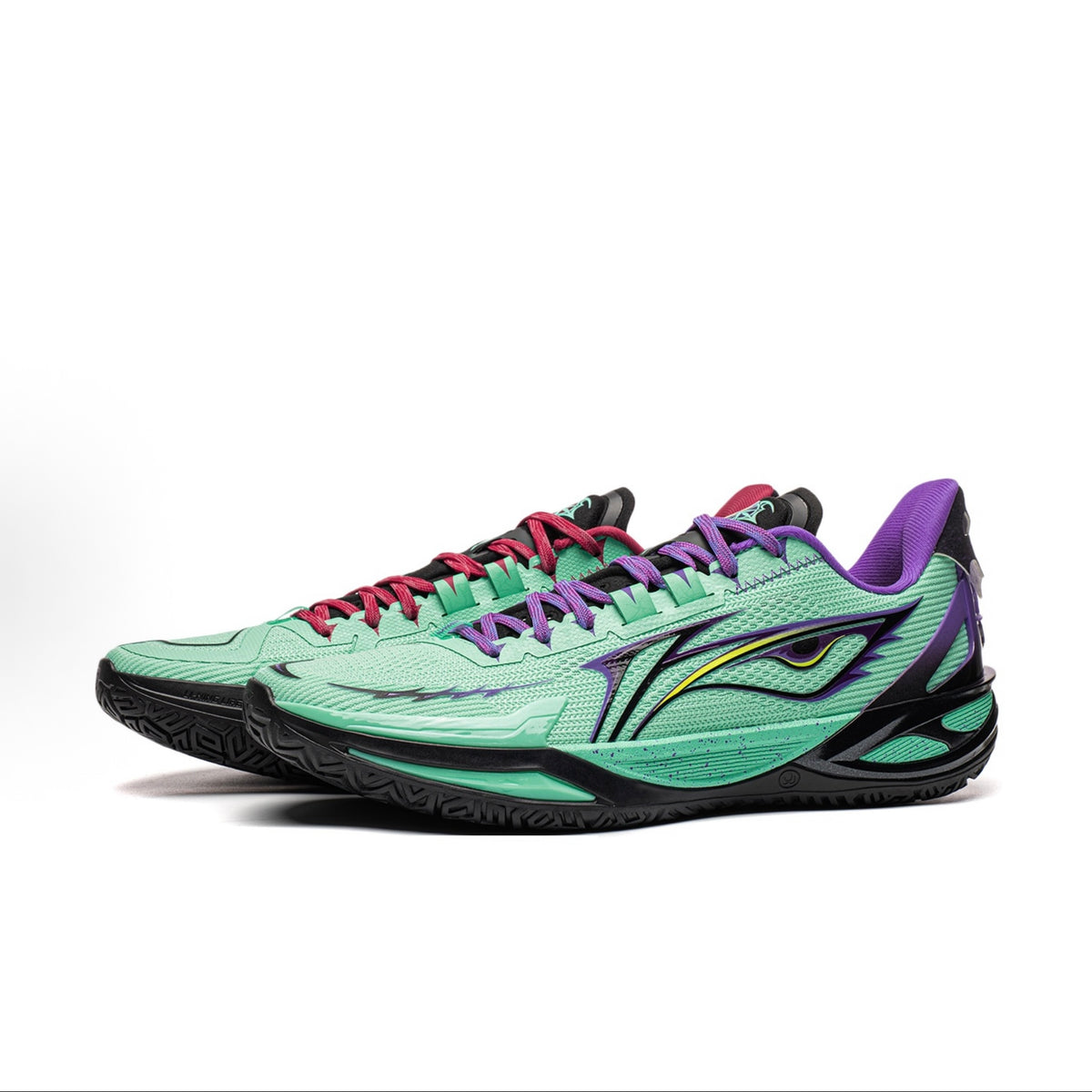 LI-NING Liren 6 V2 Masquerade ミントグリーン パープル 斜め前方ペア